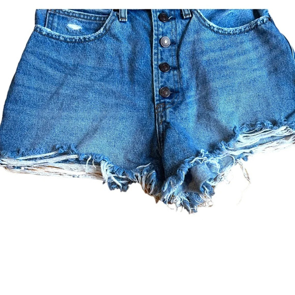 Abercrombie & Fitch natural rise short Medium Destroy Wash Button Fly 26/2 - Picture 5 of 9